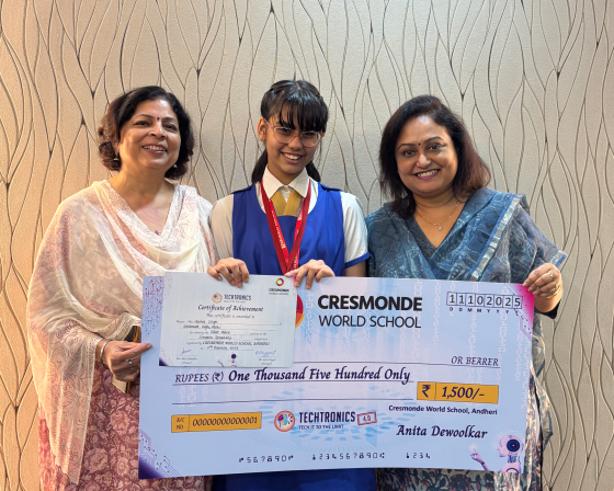 Double Victory for Aaira Singh (Grade 6B), 1st Place in Scratch Symphony at TechTronics 4.0, winning
